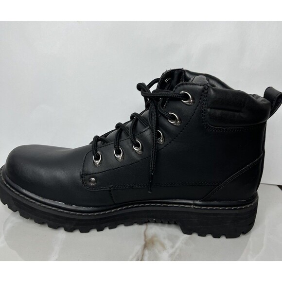 Skechers Utility BLACK Leather Work Boots Men Sz 11 4473 main image 6